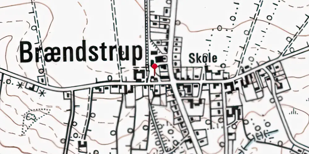 Historisk kort over Brændstrup Station Historisk kort over Brændstrup Station