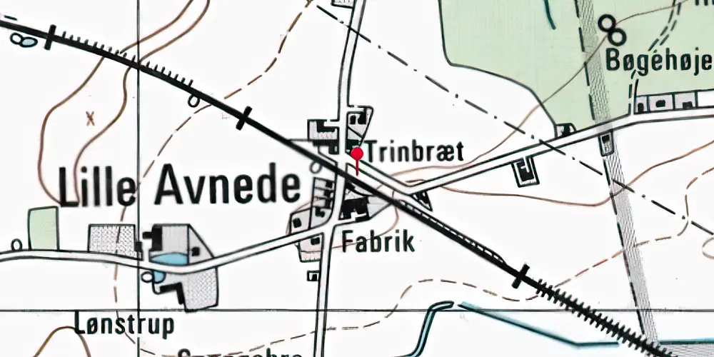 Historisk kort over Avnede Trinbræt Historisk kort over Avnede Trinbræt