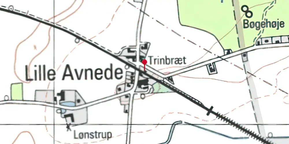 Historisk kort over Avnede Trinbræt Historisk kort over Avnede Trinbræt