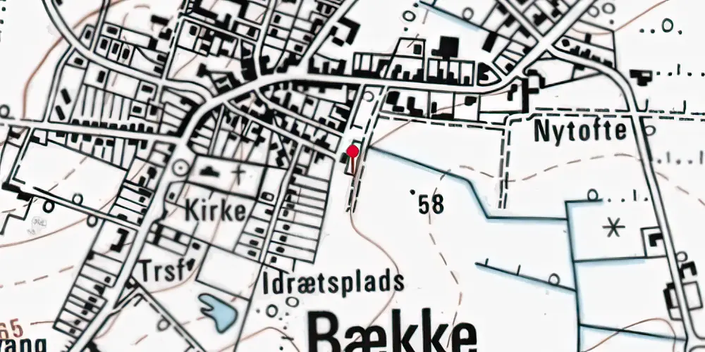 Historisk kort over Bække Station Historisk kort over Bække Station