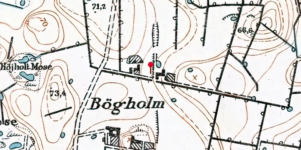 Historisk kort over Bøgholm Holdeplads Historisk kort over Bøgholm Holdeplads