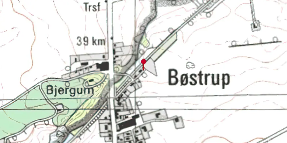 Historisk kort over Bøstrup Station