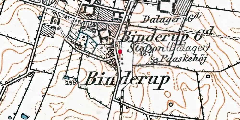 Historisk kort over Dalager Station Historisk kort over Dalager Station