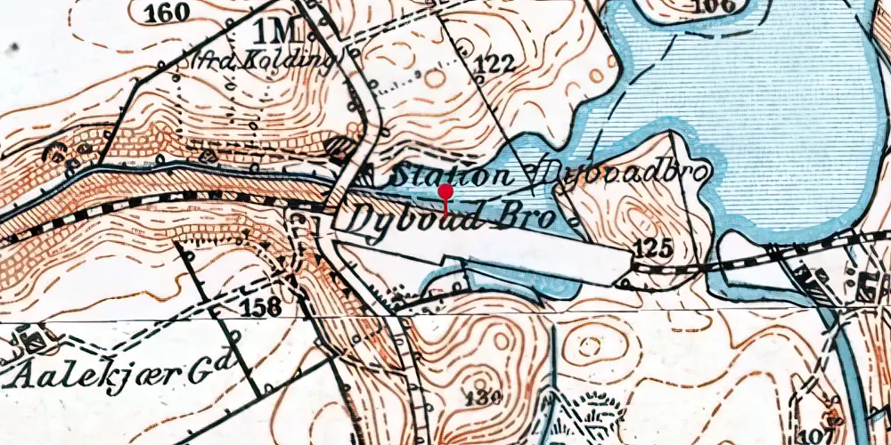 Historisk kort over Dybvadbro Station