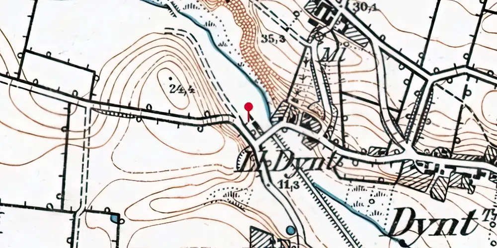 Historisk kort over Dynt Station Historisk kort over Dynt Station