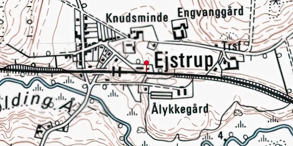 Historisk kort over Ejstrup Station Historisk kort over Ejstrup Station