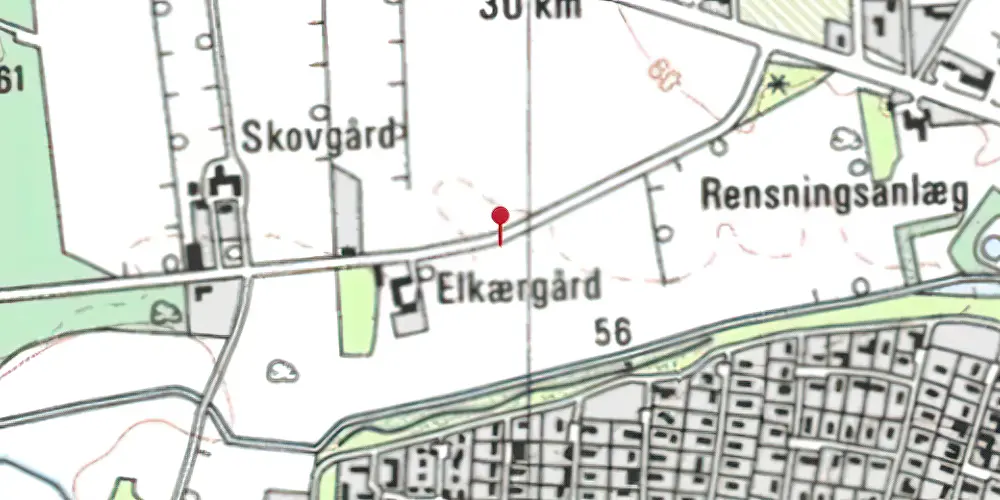 Historisk kort over Elkjær Trinbræt Historisk kort over Elkjær Trinbræt