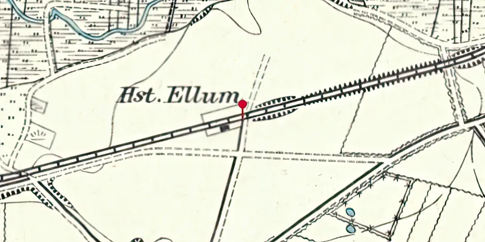 Historisk kort over Ellum Station Historisk kort over Ellum Station
