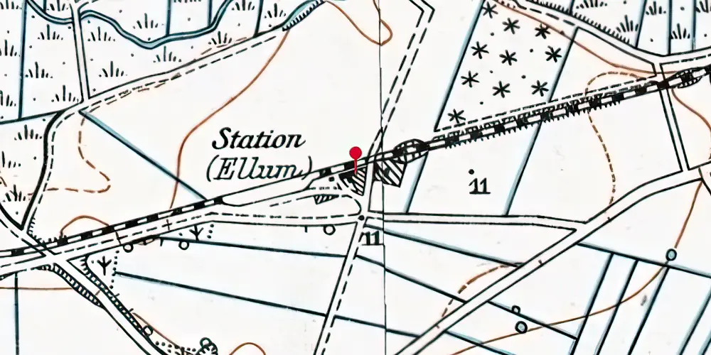 Historisk kort over Ellum Station Historisk kort over Ellum Station