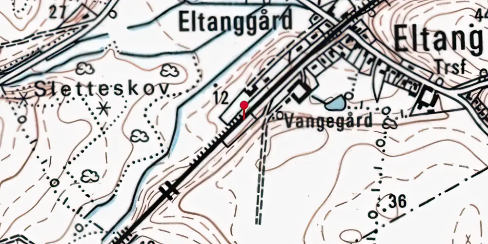Historisk kort over Eltang Station Historisk kort over Eltang Station