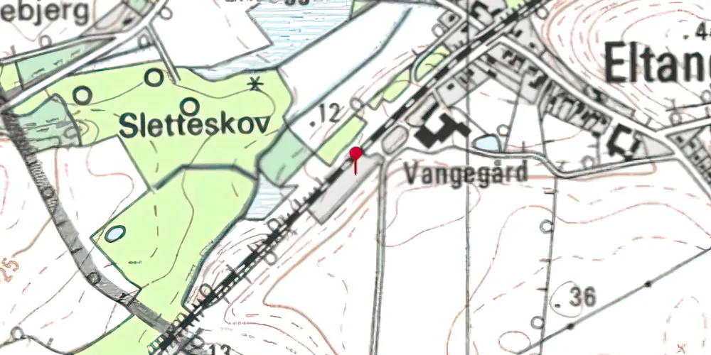 Historisk kort over Eltang Station Historisk kort over Eltang Station