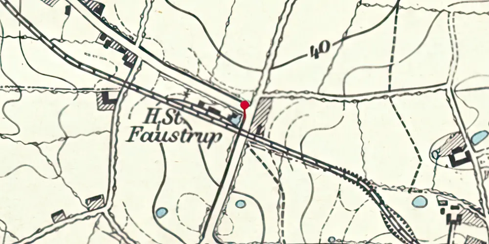 Historisk kort over Favstrup Station Historisk kort over Favstrup Station