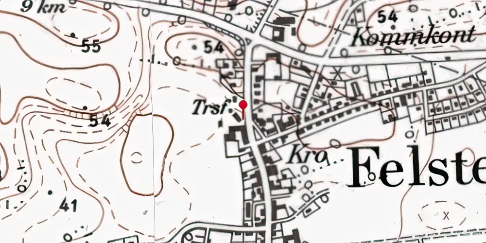 Historisk kort over Felsted Stationskro Historisk kort over Felsted Stationskro