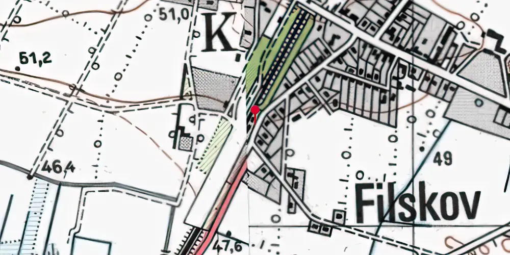 Historisk kort over Filskov Station Historisk kort over Filskov Station