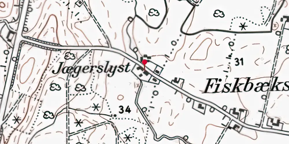 Historisk kort over Fiskbækskov Stationskro Historisk kort over Fiskbækskov Stationskro