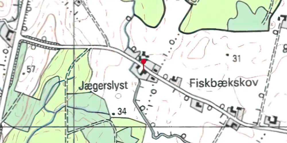 Historisk kort over Fiskbækskov Stationskro Historisk kort over Fiskbækskov Stationskro