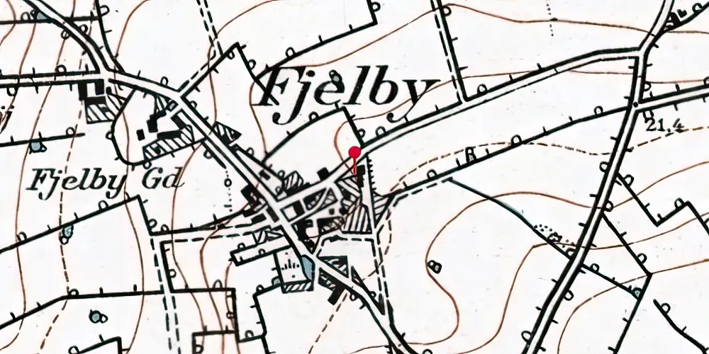 Historisk kort over Fjelby Station Historisk kort over Fjelby Station