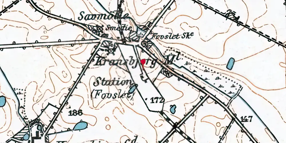 Historisk kort over Fovslet Station Historisk kort over Fovslet Station