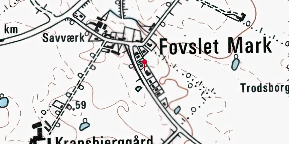 Historisk kort over Fovslet Station Historisk kort over Fovslet Station