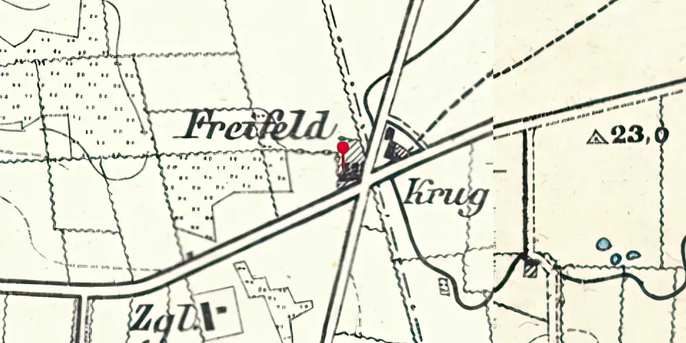 Historisk kort over Frifelt Station Historisk kort over Frifelt Station
