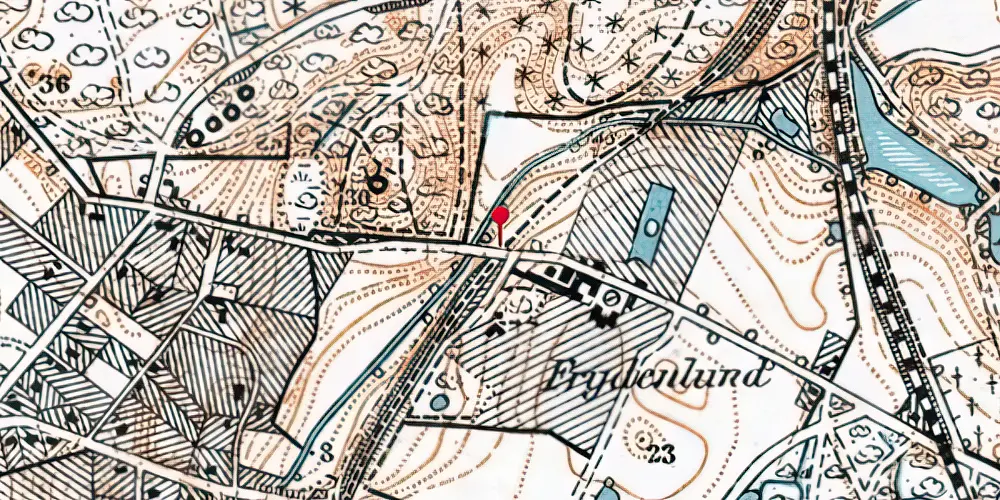 Historisk kort over Frydenlund Holdeplads Historisk kort over Frydenlund Holdeplads