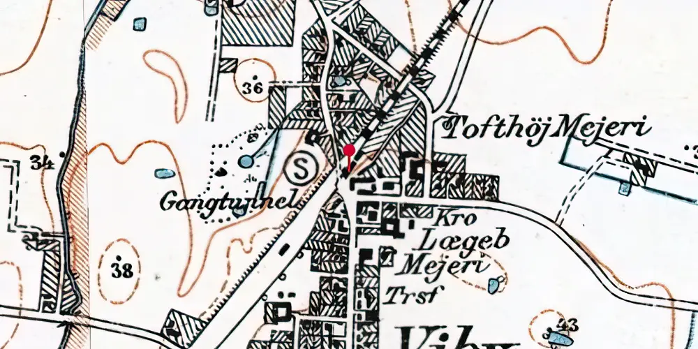 Historisk kort over Viby Sjælland Station Historisk kort over Viby Sjælland Station