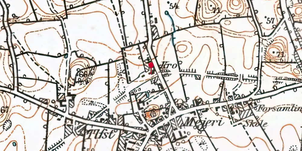 Historisk kort over Genner Stationskro Historisk kort over Genner Stationskro