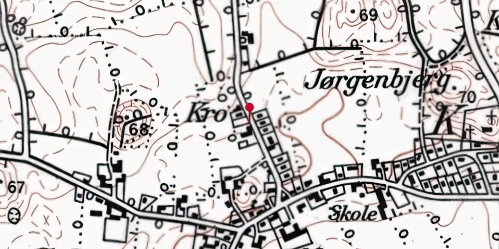 Historisk kort over Genner Stationskro Historisk kort over Genner Stationskro