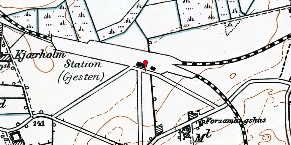 Historisk kort over Gesten Station Historisk kort over Gesten Station