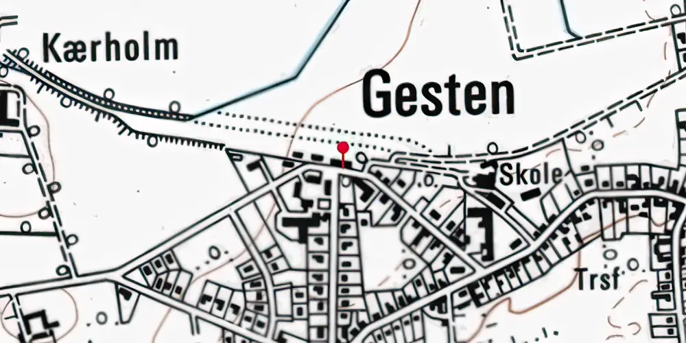 Historisk kort over Gesten Station Historisk kort over Gesten Station
