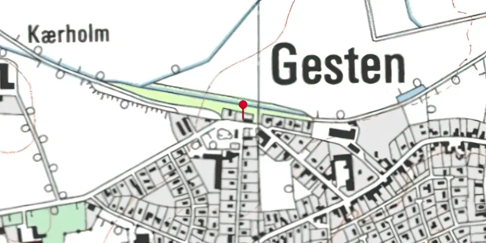 Historisk kort over Gesten Station Historisk kort over Gesten Station