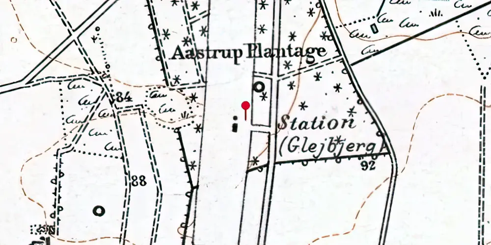 Historisk kort over Glejbjerg Station