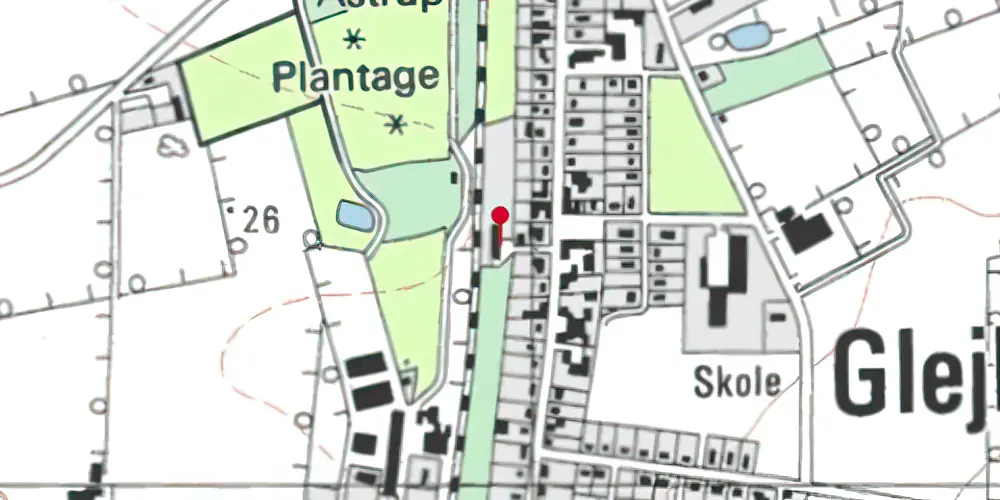 Historisk kort over Glejbjerg Station