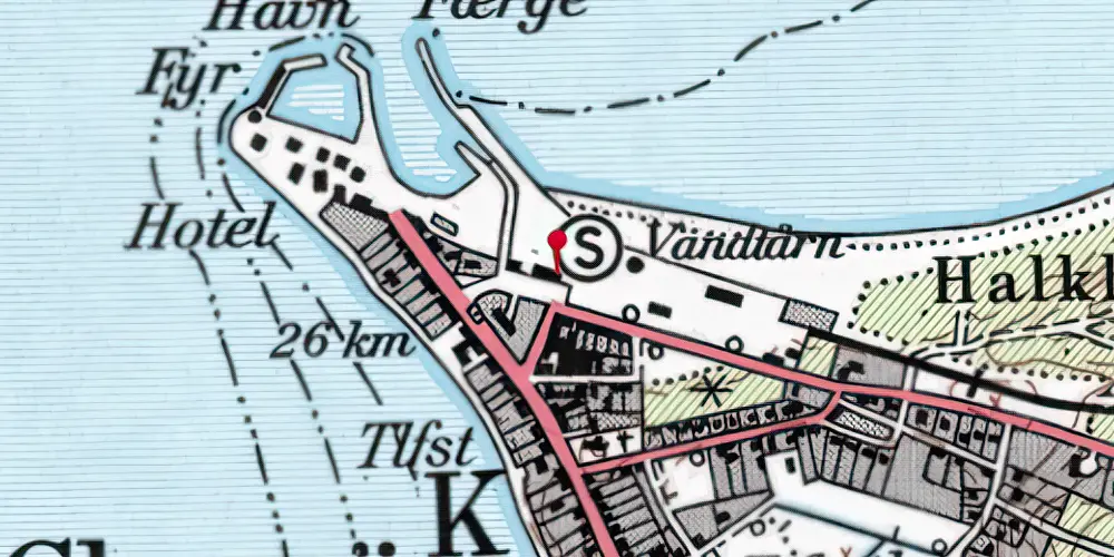 Historisk kort over Glyngøre Station Historisk kort over Glyngøre Station