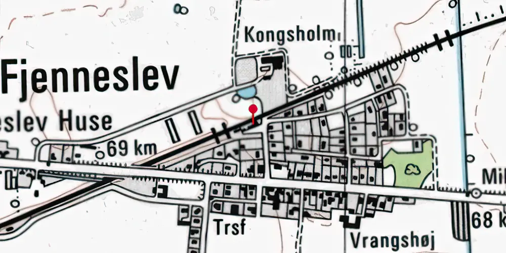 Historisk kort over Fjenneslev Station Historisk kort over Fjenneslev Station