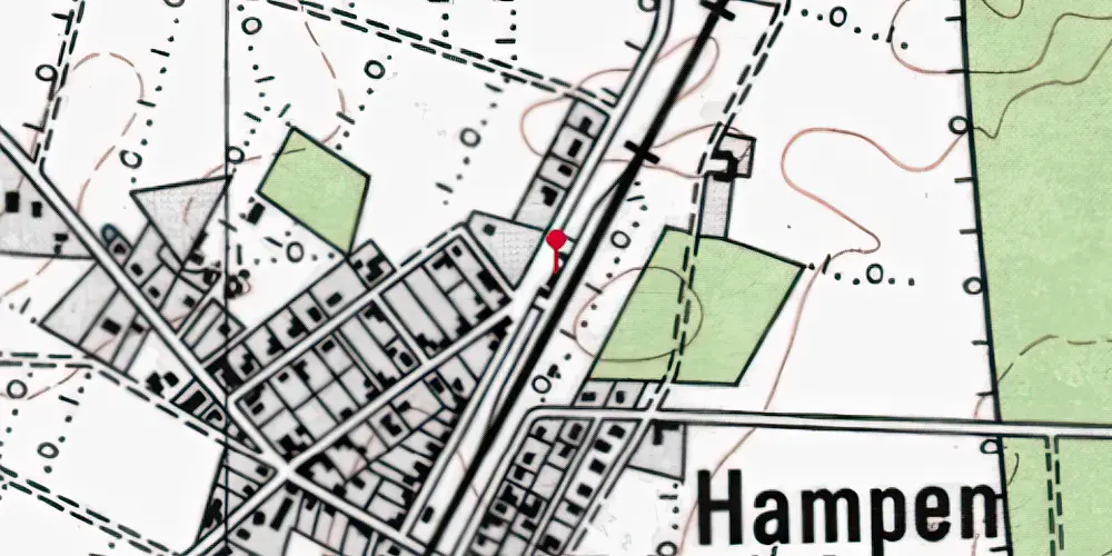 Historisk kort over Hampen Station