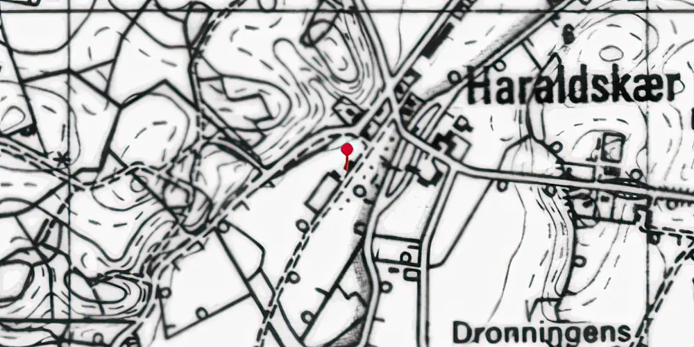 Historisk kort over Haraldskær Fabrik Holdeplads