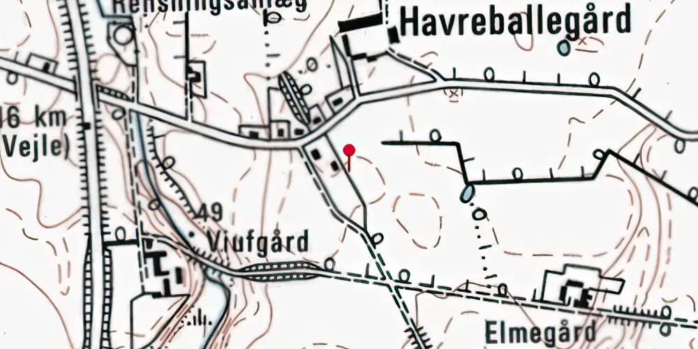 Historisk kort over Hauerballe Holdeplads Historisk kort over Hauerballe Holdeplads