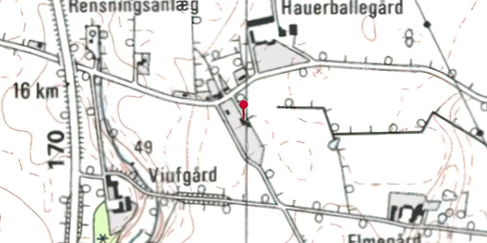 Historisk kort over Hauerballe Holdeplads Historisk kort over Hauerballe Holdeplads