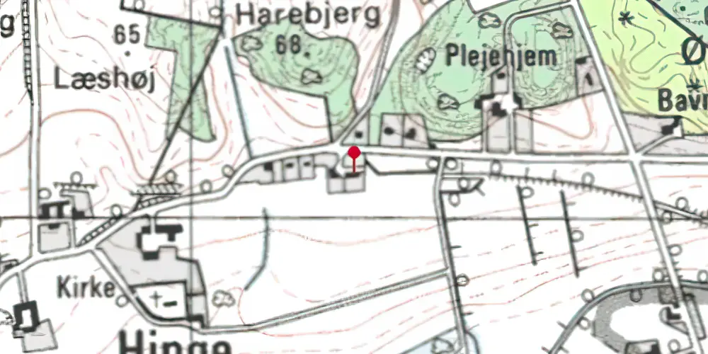 Historisk kort over Hinge Station Historisk kort over Hinge Station