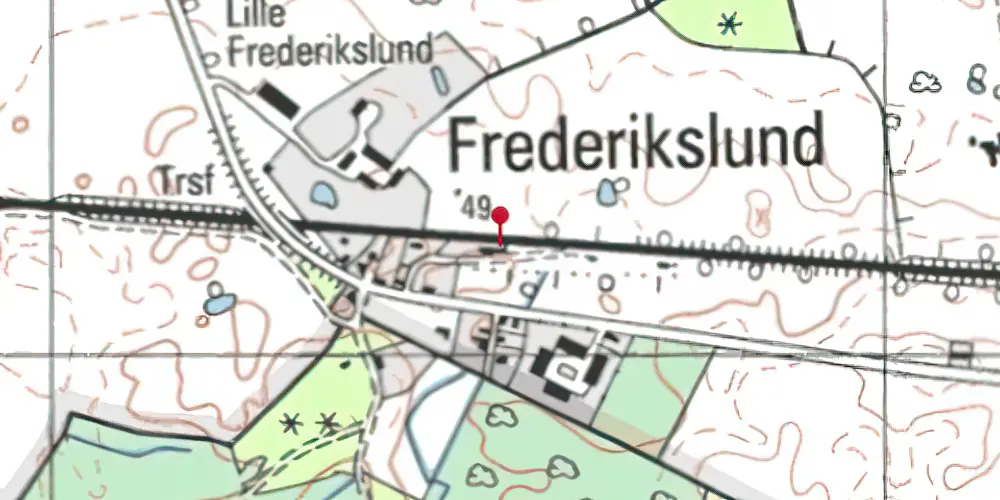 Historisk kort over Frederikslund Station Historisk kort over Frederikslund Station