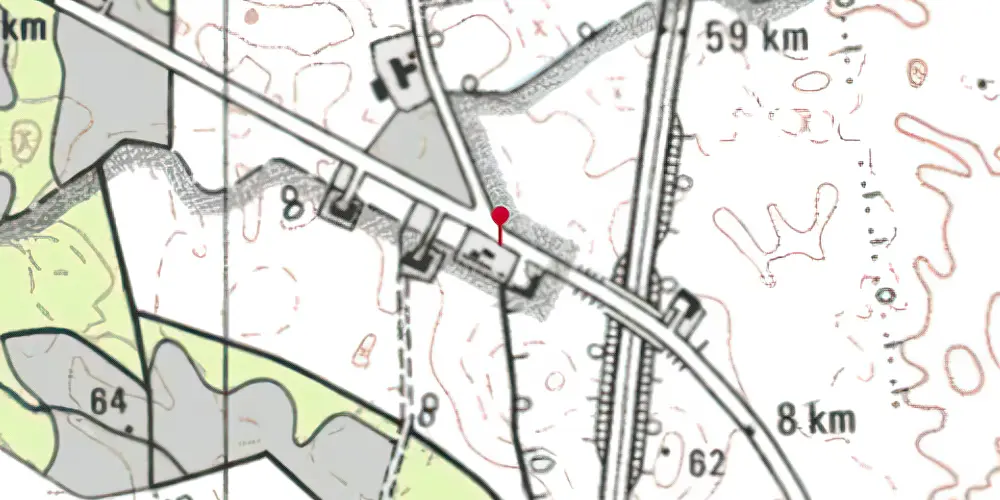 Historisk kort over Hjerndrup Station Historisk kort over Hjerndrup Station
