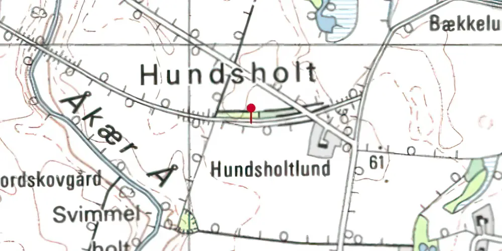 Historisk kort over Hundsholt Trinbræt Historisk kort over Hundsholt Trinbræt