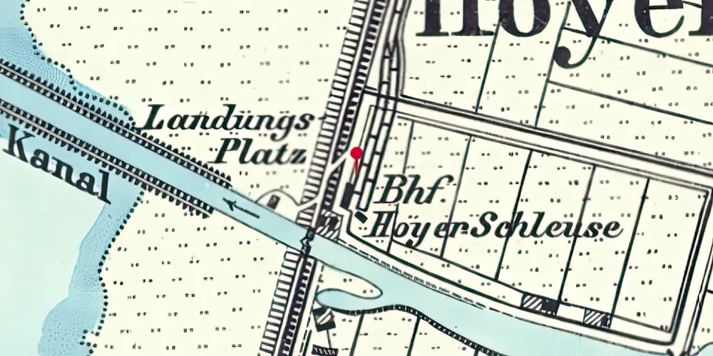 Historisk kort over Højer Sluse Station Historisk kort over Højer Sluse Station