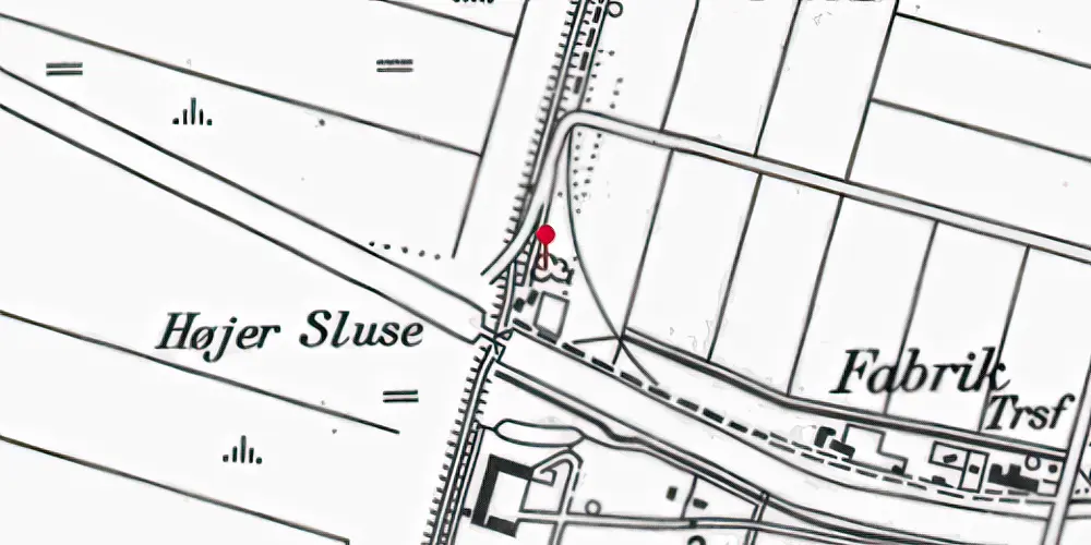 Historisk kort over Højer Sluse Station Historisk kort over Højer Sluse Station