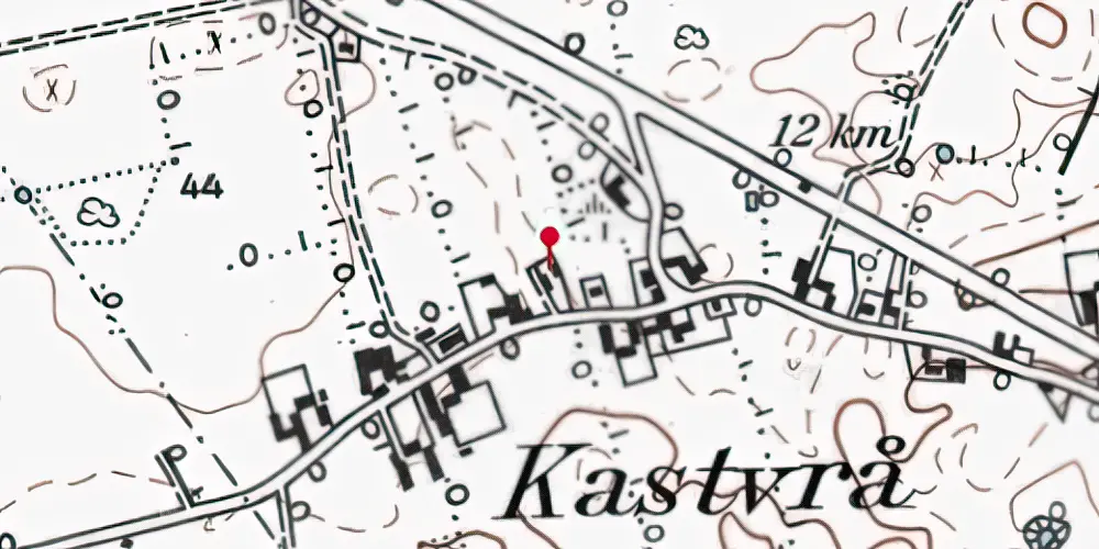 Historisk kort over Kastvrå Station Historisk kort over Kastvrå Station