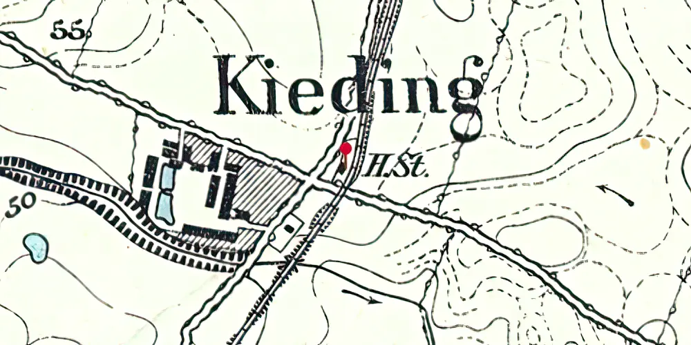 Historisk kort over Kiding Station Historisk kort over Kiding Station