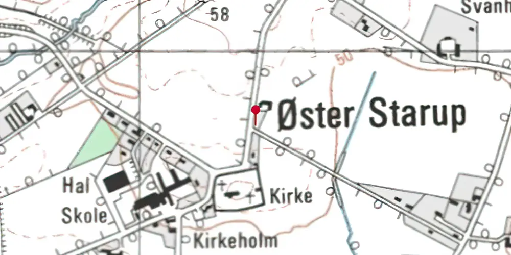Historisk kort over Kirkevej Trinbræt Historisk kort over Kirkevej Trinbræt