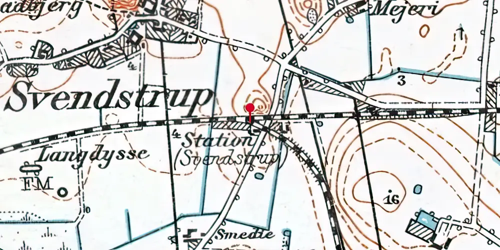 Historisk kort over Svenstrup (Sjælland) Billetsalgssted med Sidespor Historisk kort over Svenstrup (Sjælland) Billetsalgssted med Sidespor