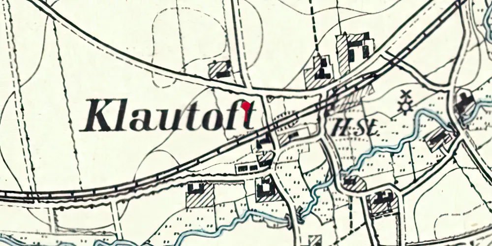 Historisk kort over Klovtoft Station Historisk kort over Klovtoft Station